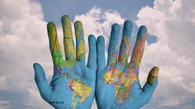 World on hands